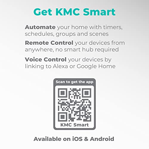 KMC Smart Plug Side 4 в опаковка, Сплитер смарт контакти за умен дом, Удължител електрически щепсел на 3 гнезда, Съвместим с smart-вилици