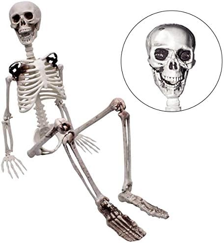 Скелет Evoio за Хелоуин - 38 Висок Скелет за Цялото Тяло за Хелоуин с Подвижни Стави за Вътрешен и Външен Декор на Гробището от Духове