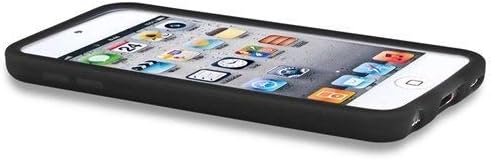 JNSA Черен Силикон мек калъф за новия iPod Touch/iPod Touch 6-то поколение/5-то поколение, със защитно фолио за дисплея с висока разделителна