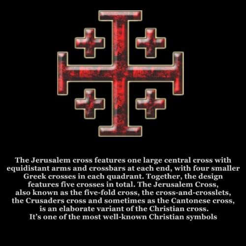 KBNSUIAN Мъжки Кръстове Кръстоносците на Светия Йерусалим, Амулети, изработени Ръчно, Паракордовый Маншет-маншета, 5 Кръстове,