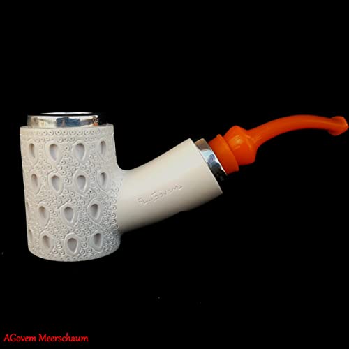 AGovem Покер блок Пенковая Тръба за Пушачи на Тютюн от Сребро Ръчно Резбовани Турска Тръба за Тютюнопушенето AGM-1664