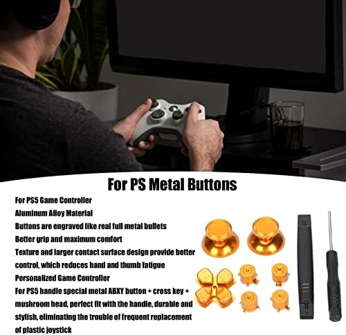 Пълен Набор от Бутони за игрален контролер за PS5, Разменени Комплект Аксесоари за бутоните Игрален контролер, Алуминиева Сплав