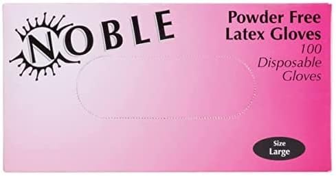 Еднократни Латексови ръкавици Noble Продукти без прах за обществено хранене в опаковка 100 броя (Средно латекс)