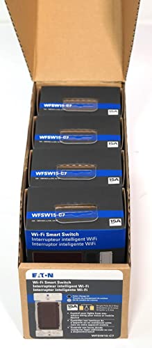 Интелигентен ключ Wi-Fi Eaton WFSW15-C7-SP-L с led индикатор за включване / изключване, Кафяв, Черен, Сив, Полюс, 3-лентов,