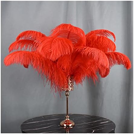 15-70 см/6-28 инча Червено страусиное перо, Естествен гъши пера За украса на масата под формата на Вази, по-Големи страусиные пера