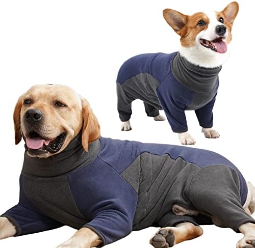 Ohmopie Dog Onsie, Руното Пижами за кучета, Подходящи за цялото тяло, Ветрозащитный Уютен Зимен Пуловер за кучета, Облекло