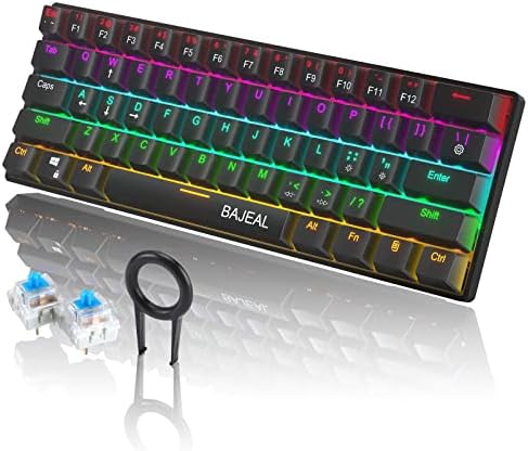 Жичен детска Механична клавиатура BAJEAL 60% Type-C с RGB подсветка Ультракомпактная мини-клавиатура Teclado с възможност за гореща подмяна