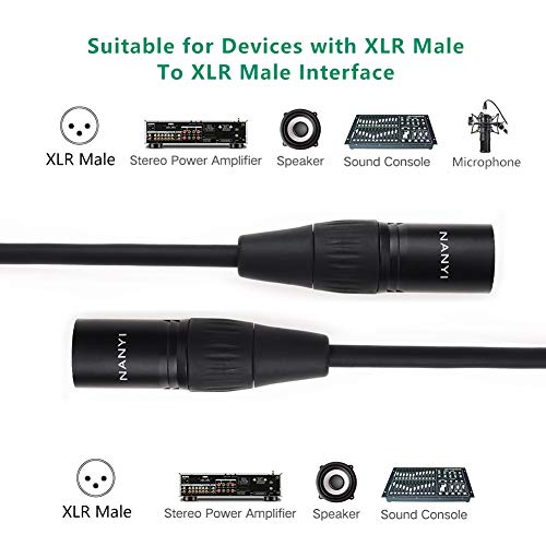 NANYI 2 бр. Микрофон Кабел XLR към свързващ кабелям XLR, 3-Пинов XLR конектор за свързване на микрофонного DMX кабел-кабел, Кръпка-въжета