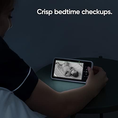 Детска пишеща машина с бял шум, 3 в 1, ночником, 25 звуци, часовник за събуждане + Видеоняня с камера, Без Wi-Fi 720P, 5-инчов
