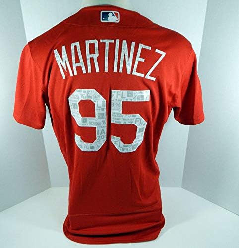 2018 Сейнт Луис Кардиналс Джеръми Мартинес 95, Издаден в Червената Фланелка ST 348 - Използваните В играта тениски MLB