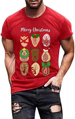 Мъжки Коледни тениски WOCACHI с къс ръкав, грозни Коледни Празнични костюми, Забавни спортни тениски с графичен дизайн, плътно