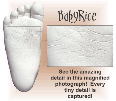 BabyRice Нов Комплект за детска леене с бяла Рамка на дисплея, 3D Box размер 6x5 инча / Синьо Планина / Бяла основа / Бронзова