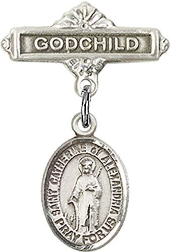 Детски икона Jewels Мания за талисман на Св. Екатерина Александрийската и иконата Кръщелница | Детски иконата е от сребро