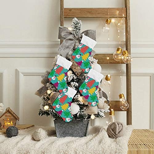 Коледни Чорапи ALAZA с Коледен Дизайн, Класически Персонализирани Малки Декорации за Отглеждане за Семейни празници, Определени