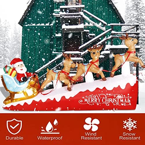Коледни Надуваеми украшения Nervure на 13 - Гигантски Коледен Дядо Коледа с надуваеми елени - Коледни Надуваеми Орнаменти За вътрешно
