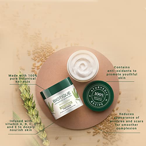 Стягащ крем за лице и тяло Biotique с пъпки пшеница за нормална и суха кожа - 50 Грама - 1 опаковка