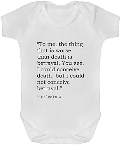 Azeeda 3-6 Month Цитат от Malcolm X Baby Grow /Боди за новородени (GR00065648)