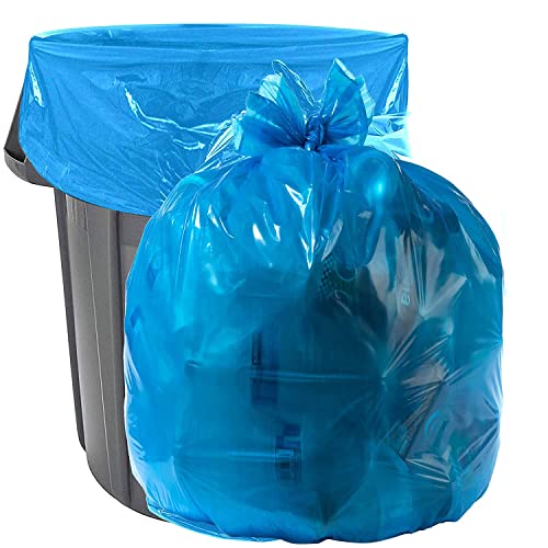 Торби за боклук Aluf Пластмаси 40-45 Литра 1,2 (Еквивалент) MIL Blue за преработка на отпадъци - 33 x 46 - Опаковка по 100 броя - За индустрията,