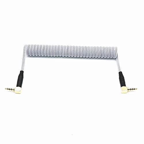 Angitu 3,5 мм Пружинен Спирален кабел TRRS-TRRS за Разъемной механична клавиатура RODE Sc7 от VIDEOMIC GO Video Micro-Type