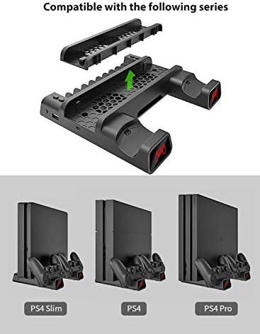 Зарядно устройство за контролер PS4 Slim Pro, Вертикална Поставка-Охладител, Мултифункционален Охлаждащ притежателя Likorlove,