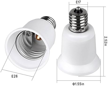 Yi Lighting E17 - Преобразувател на основния гнезда за електрически крушки E26 - Преобразува мидълуер гнездо на вентилатора
