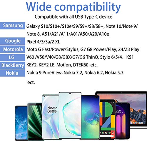 Awnuwuy [2 опаковки по 10 фута] USB кабел Type C Розов цвят, по-Дълъг кабел Автоматично Android, Кабел за бързо зареждане USB A-C USB за Samsung Galaxy S9 S10 + S8 A21S A10e, Xiaomi Redmi Note 9 8, Moto Z3 Z4, зарядно ?