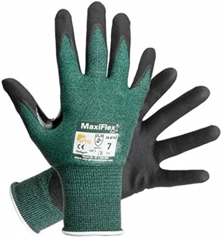 Работни ръкавици MaxiFlex 34-8743, устойчиви На гумата с Нитриловым покритие, със Зелена Плетиво обвивка и Нитриловой ръкавица