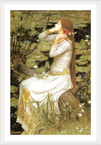 Alonline Art - Офелия Романтизъм Хамлет от Waterhouse | Картина в бяла рамка, Напечатанная отпечатъци от памук, най-до пенопластовой