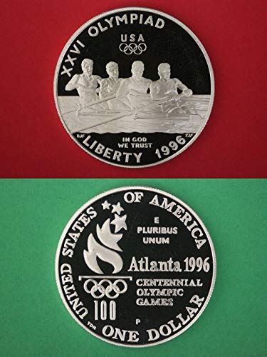 1996 P Олимпийски Гребане Незабравим Сребърен долар - Забележителна монета - Gem Proof (DCAM) - Монетен двор на САЩ