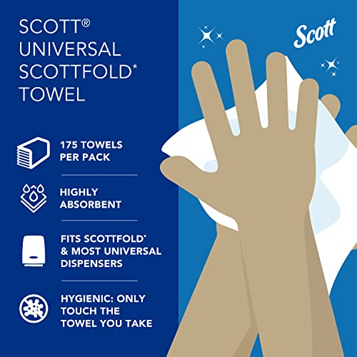 Хартиени кърпи Scott® Pro™ Scottfold™ Multifold (01980), с впитывающими джобове™, кърпи с размер 9,4 x 12,4 инча, бяла (175 Листа