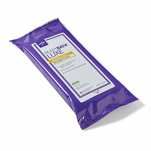 Салфетки Medline ReadyBath LUXE за Антибактериален прочистване на тялото, Ароматизирани, Много дебели салфетки (8 опаковки, 24
