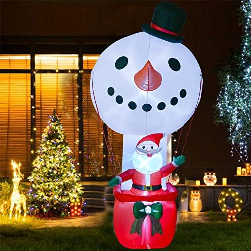 DearHouse 8-Крак Надуваем Коледа Дядо Коледа и Снежен човек с Цветни led Осветление, Коледно тържество, Надувное Обстановка За вашето семейно