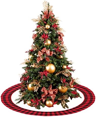 XIOS Племенните Покривки 122 см, Коледни Украси, Семейна Пола за Коледната елха, Подложка за Коледната елха, Акрилна Вязаная
