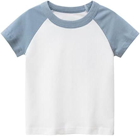 Ежедневни Тениски За малки момчета с Цветен Блок, Тениски с кръгло деколте и Къс Ръкав, Блузи Летни