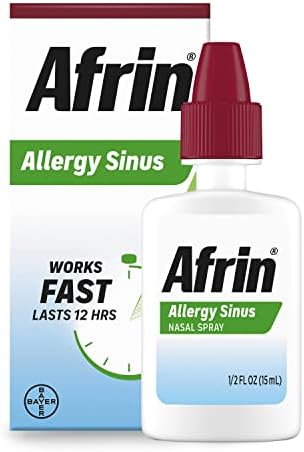 Спрей за нос, Afrin Allergy на Синусите - Бързото и мощно средство за защита от алергии, 0,50 течни унции (1 опаковка)