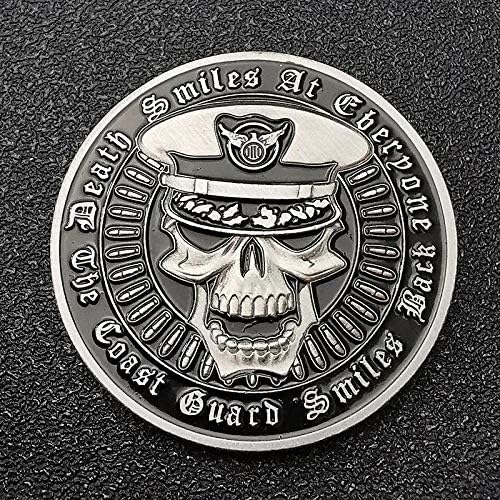 MKIOPNM Възпоменателна Монета на Бреговата охрана на Съединените Щати Череп Глава сребърно покритие Антични Армията Веерная Pirate