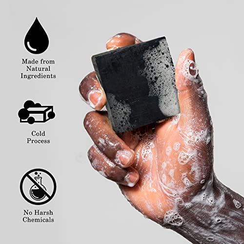 Шоколад натурален сапун MasterMedi с въглен на прах и кафе, за по-мека и разглаживающей на кожата, Органично ръчно изработени