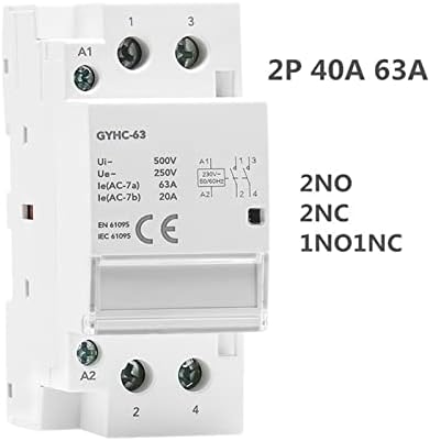 Модулен контактор MOMTC 2P 40A 63A 2NO или 2NC или 1NO1NC за монтаж върху шина AC220V 230 В един автомобил 1 бр. (Цвят: 2P