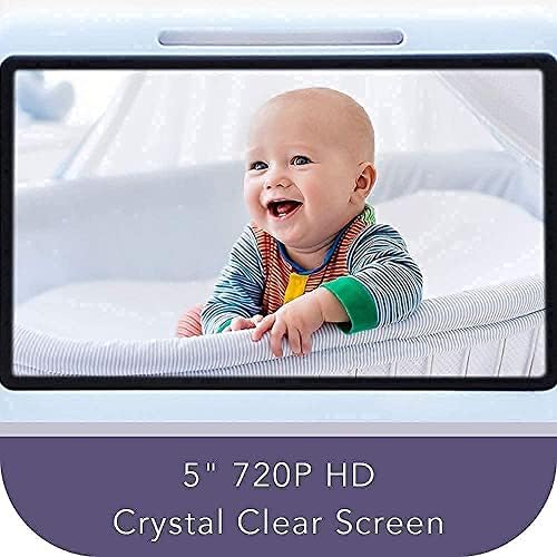 Следи бебето LEREVE Low EMF 5 HD с 4 Камери, автоматично намаляване на шума, Интелигентно разпознаване на детския плач, Липса на Wi-Fi, 20