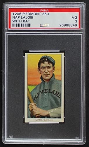 1909 T206 Сън прилеп Ладжой Кливланд Дремота (индианците) (Бейзболна картичка) (С бухалка) PSA PSA 3.00 Дремота (индианците)