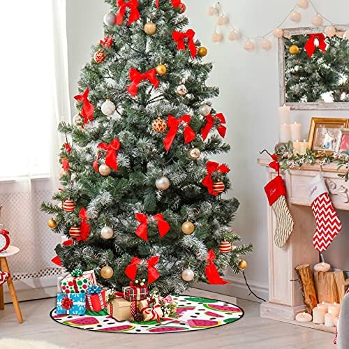 visesunny Диня Драскат Коледно Дърво Подложка за Празнични партита Украса Селска Къща Голяма Поставка за Дърво на Кутията Подложки за Коледа,