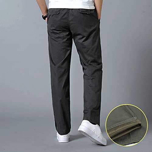 Работни панталони-карго, мъжки модни ежедневните свободни памучни панталони дантела с джобове голям размер, утолщающий гащеризон,