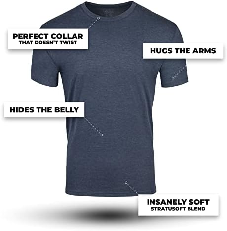 Пресни Чисти тениски Тъмно синьо за мъжете - Мека и облегающая Мъжки t-shirt - Памучен Поли-смес - Тениска премиум-клас с предварително