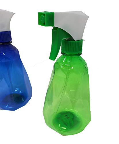 Пластмасови празни бутилки от под спрей (4 опаковки) на 16 унции. Цветен, Прозрачен Ромбовидная форма, за Еднократна употреба