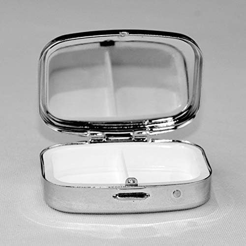 Ewmar Преносим Кутия За съхранение Таблетки От Неръждаема Стомана Кутия за Хапчета Малък Контейнер за Таблетки за Джоба/ Чантата за