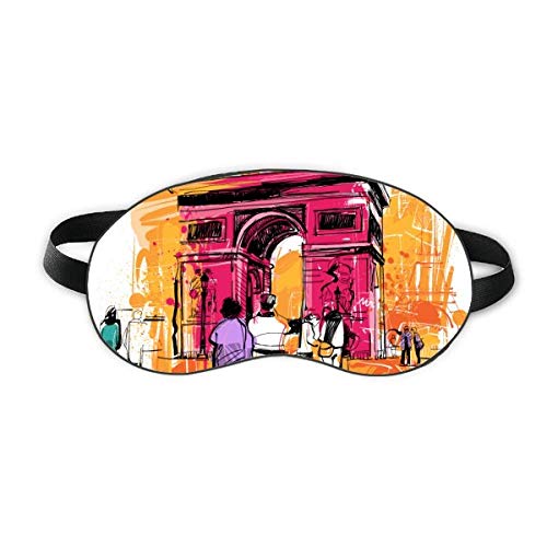 Триумфалната Арка В Париж Франция Ръчно Рисуване На Сън Щит За Очите Мека Нощна Превръзка На Очите Сянка На Кутията