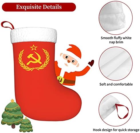 QG ZZX Съветския Съюз Емблемата на СССР, Коледни Чорапи, Коледни Чорапи Окачен Чорап За Камина 18 Инча Празнична Украса