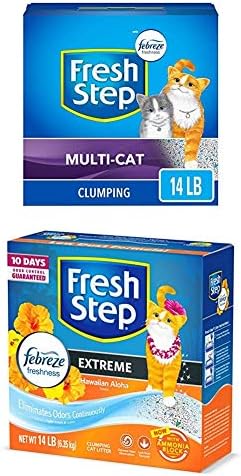 Пълнител Fresh Step Multi-Котка със свежестта на Febreze и подобрени пълнител за котки с екстремни слипанием и контрол на миризмата