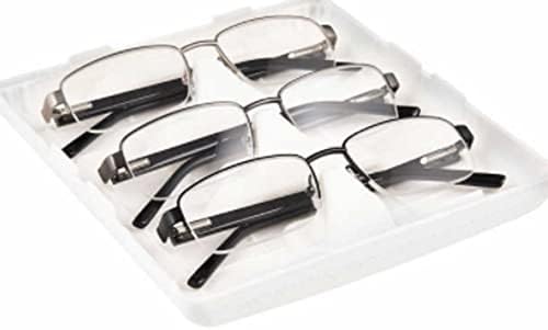 Дизайнерски оптика Foster Grant Lyden, правоъгълни очила за четене без рамки, комплект от 3 теми