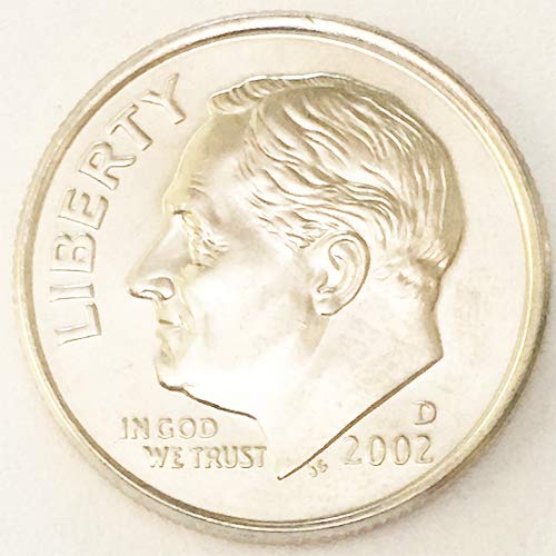 2002 BU D Roosevelt Dime Choice Монетен двор на САЩ, без да се прибягва